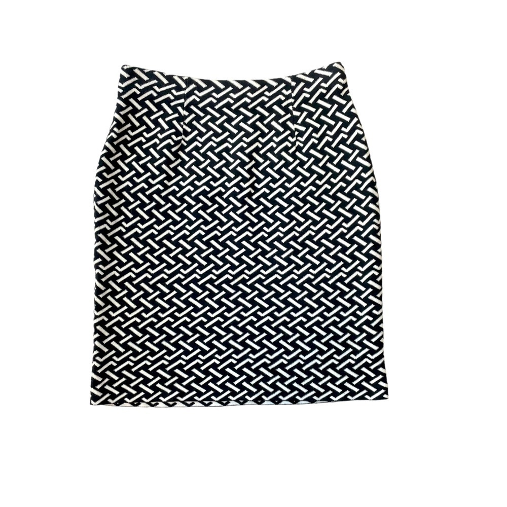 J. McLaughlin black/white cotton modal knit skirt Small